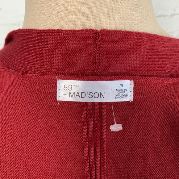Cardigan Sweater red knit open front petite large - Picture 9 of 10
